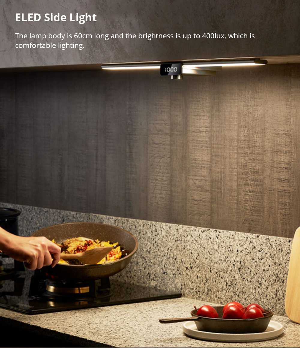 EZVALO 600mm Wireless Intelligent Hand-scanning Cabinet Lamp LED Light Technology Max Brightness 400 lux USB Charging Split Battery Design Kitchen Smart Induction - White