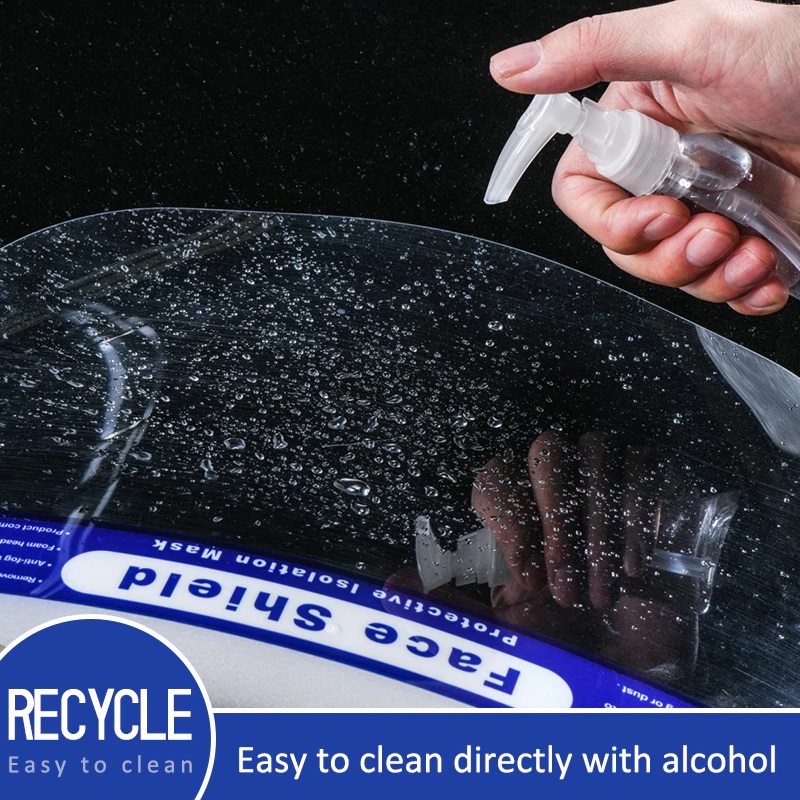 Double-sided Full Protective Face Shield Anti-fog Spatter-Proof Safety Mask Eye Protector Helmet - Transparent