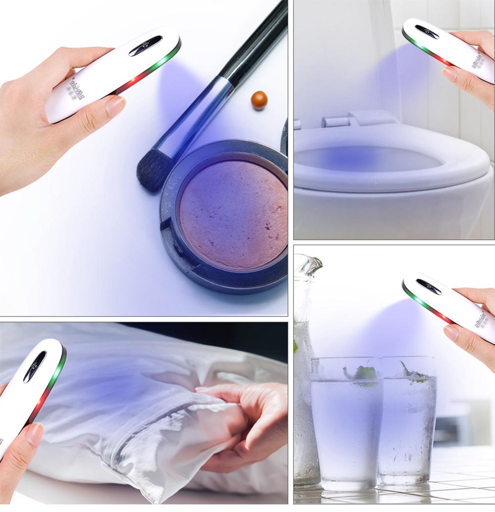 Portable UV Sterilization Disinfection Lamp USB Charging Kitchen Bathroom Hotel Office - White