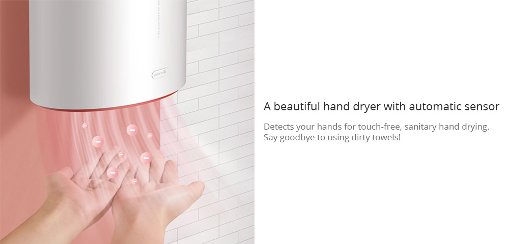 Deerma DEM-GS100 Smart Multifunctional Automatic Hand Dryer Hair Dryer IR All Round Induction Negative Ion Purification High Volume USB Interface From Xiaomi Youpin - White