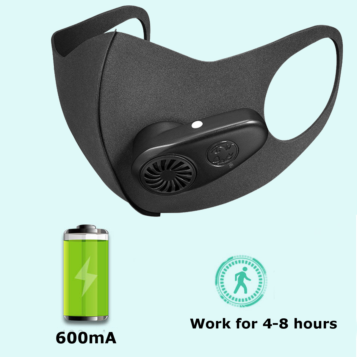 Pcs Reusable Smart Electric Anti Haze Face Mask Black