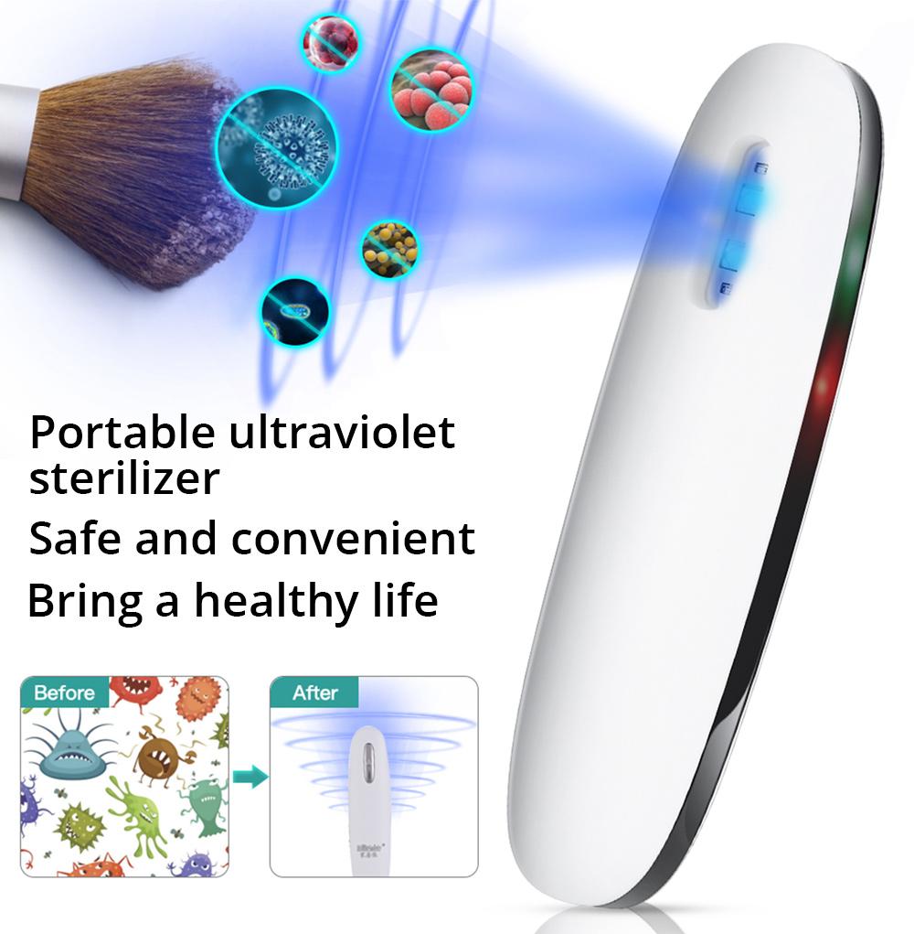 Portable UV Sterilization Disinfection Lamp USB Charging Kitchen Bathroom Hotel Office - White