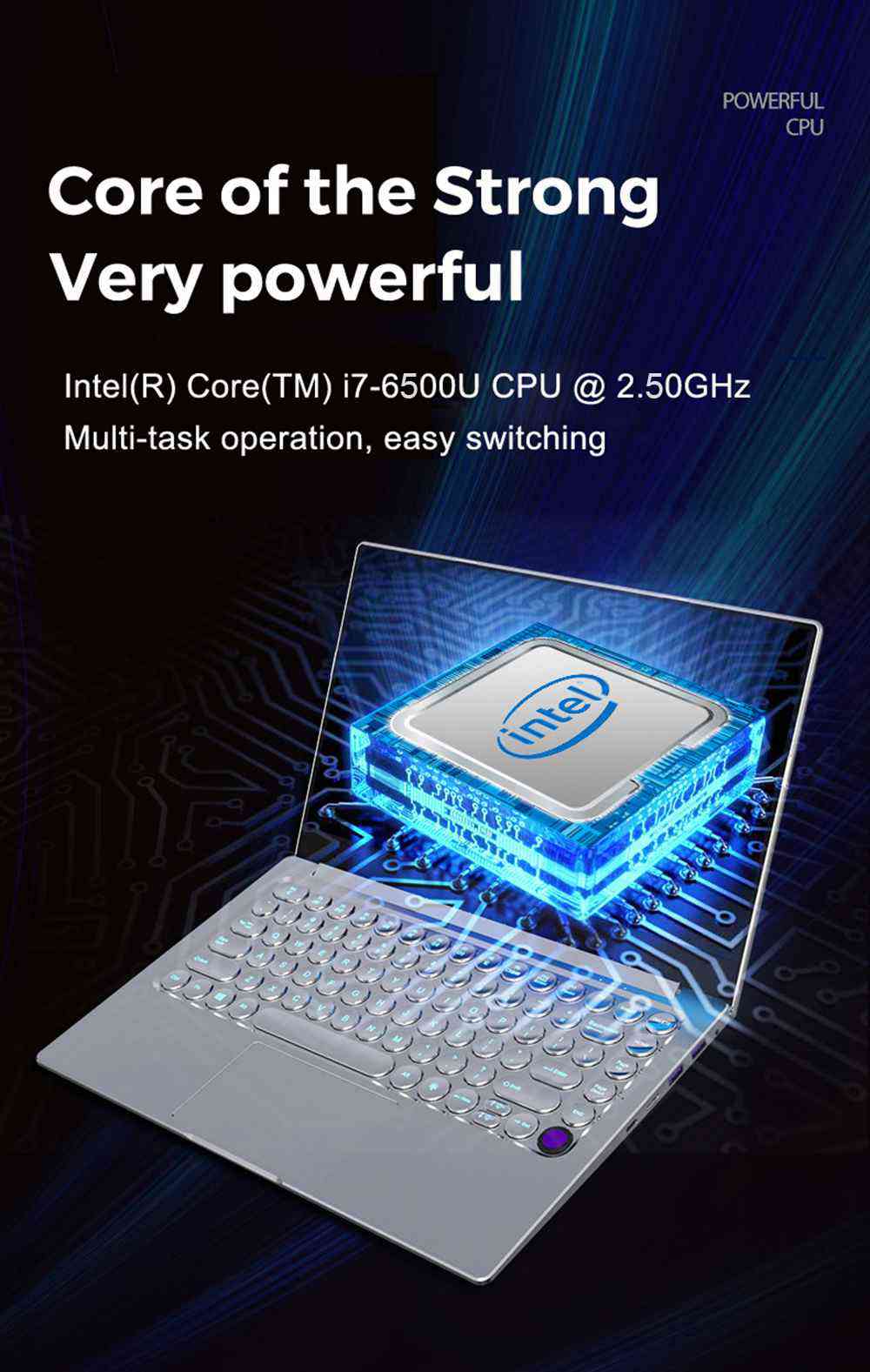 CENAVA N145 Laptop Intel Core i7-6600U 14.1 Inch 1920 x 1080 IPS Screen Intel HD Graphics 520 Windows 10 8GB LPDDR4 512GB SSD - Silver