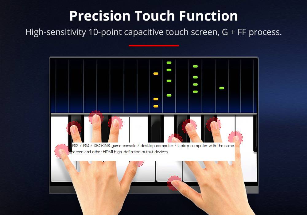 Sculptor MF156LG Auto-rotating 15.6" 1080P 144Hz FHD IPS OSD Touch Menu Portable Monitor 72% NTSC HDR Dual Type-C+Mini HDMI Gaming Display Screen For Smartphones Digital Cameras Tablets Laptops Game Consoles - Black