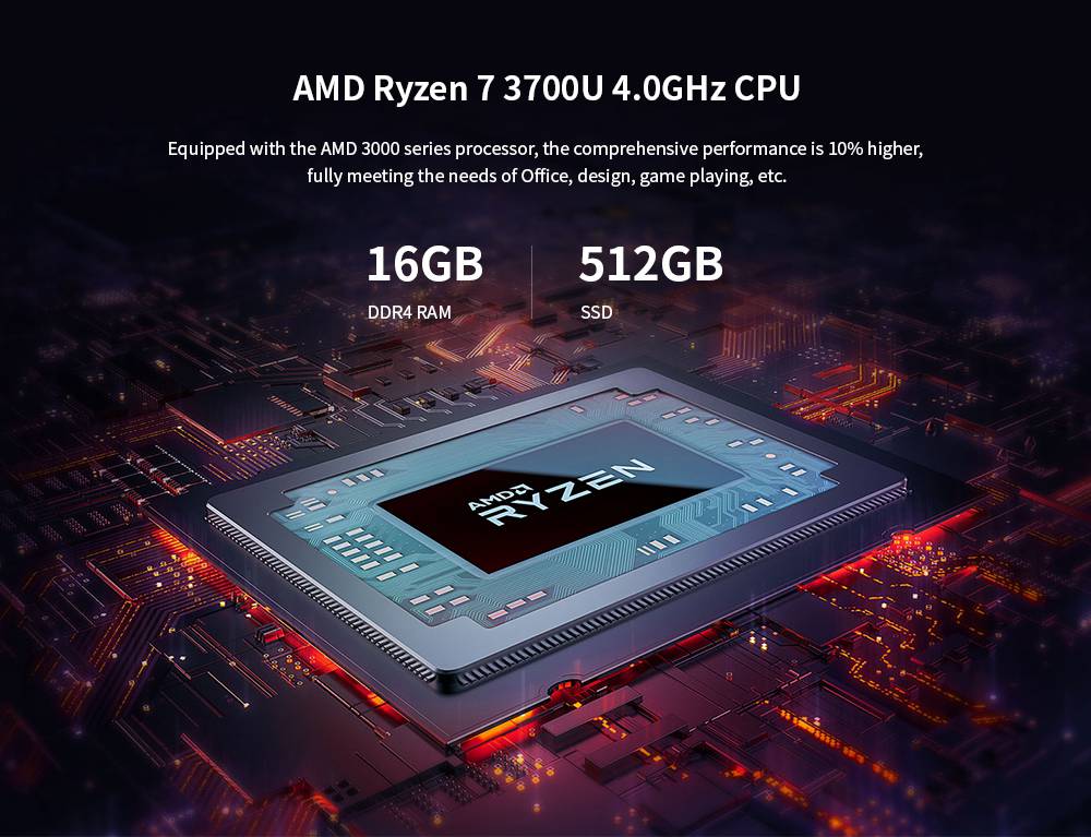 Xiaomi Redmibook 14 Ryzen Edition 14 Inch FHD Screen AMD Ryzen7 3700U Quad Core 16GB DDR4 512GB SSD Windows 10.0 Home - Silver
