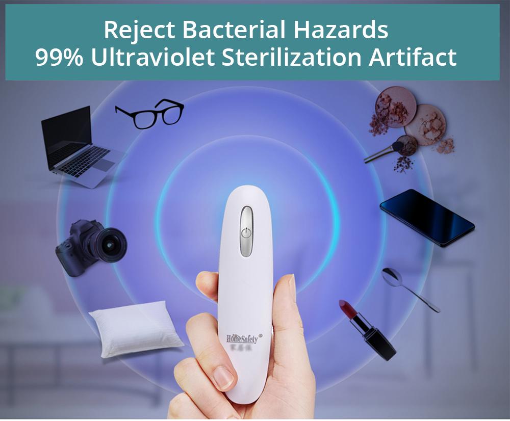 Portable UV Sterilization Disinfection Lamp USB Charging Kitchen Bathroom Hotel Office - White