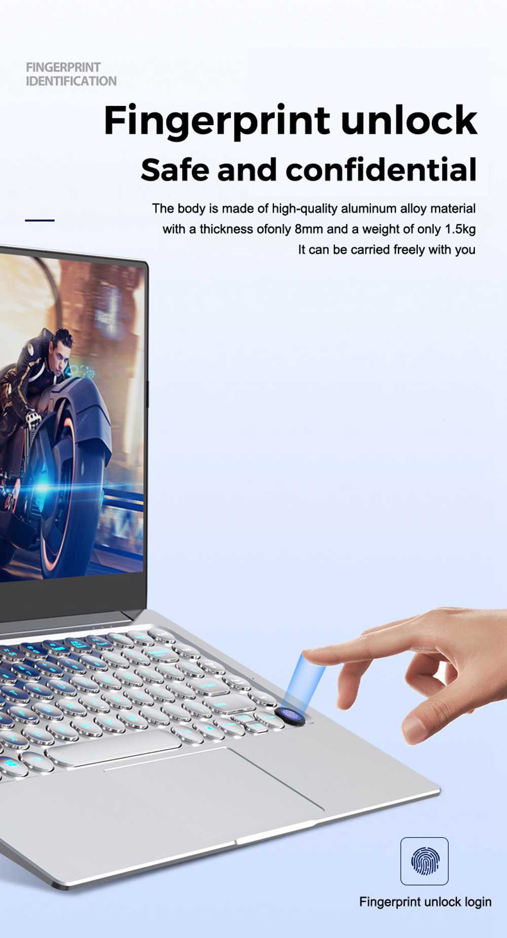 CENAVA N145 Laptop Intel Core i7-6600U 14.1 Inch 1920 x 1080 IPS Screen Intel HD Graphics 520 Windows 10 8GB LPDDR4 512GB SSD - Silver