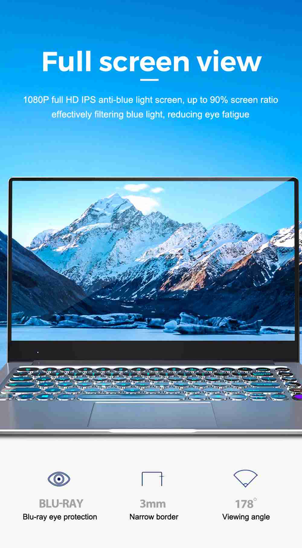 CENAVA N145 Laptop Intel Core i7-6600U 14.1 Inch 1920 x 1080 IPS Screen Intel HD Graphics 520 Windows 10 8GB LPDDR4 512GB SSD - Silver
