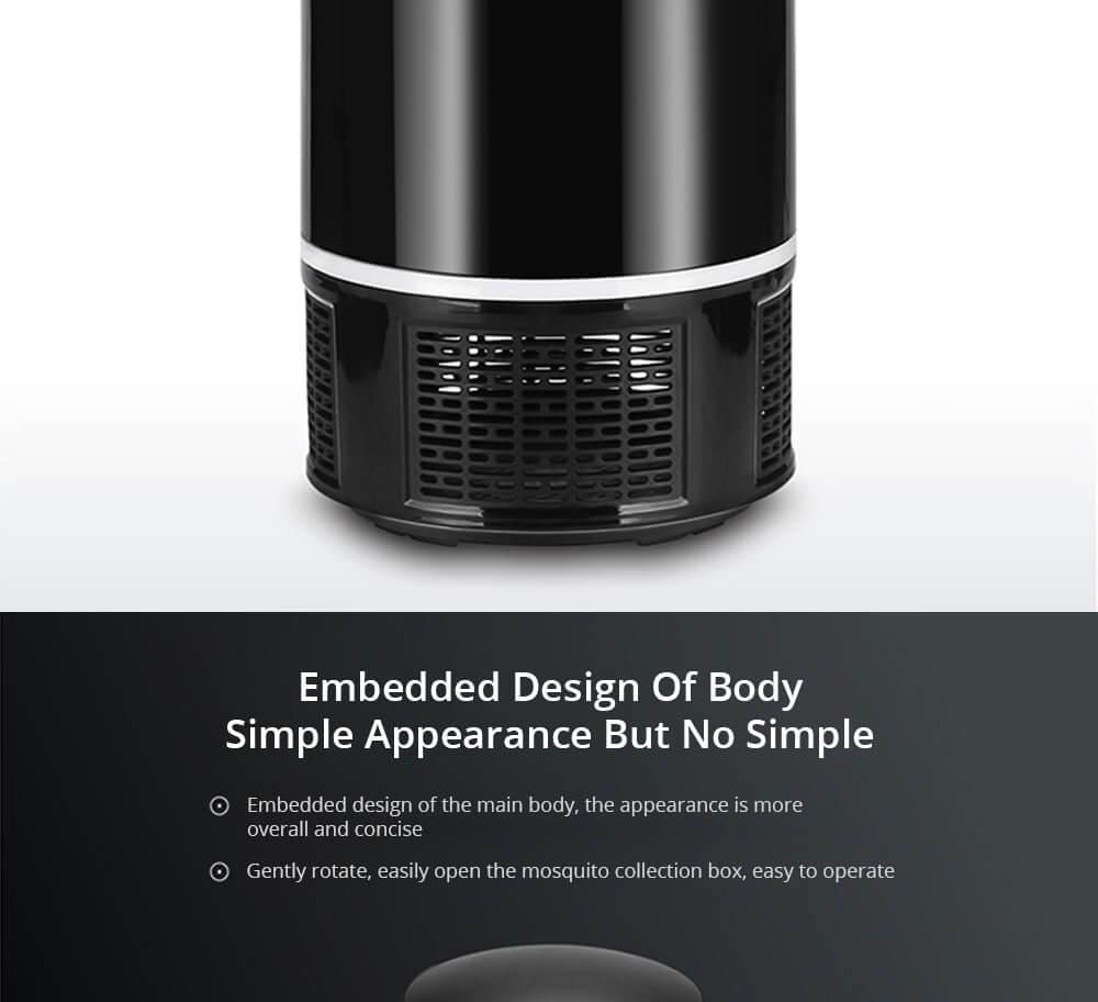 Electric Mosquito Killer Lamp Portable Mute Pure physical Photocatalyst Insect Pest Trap Lamp For Home Outdoor Camping USB Version 365 - Black