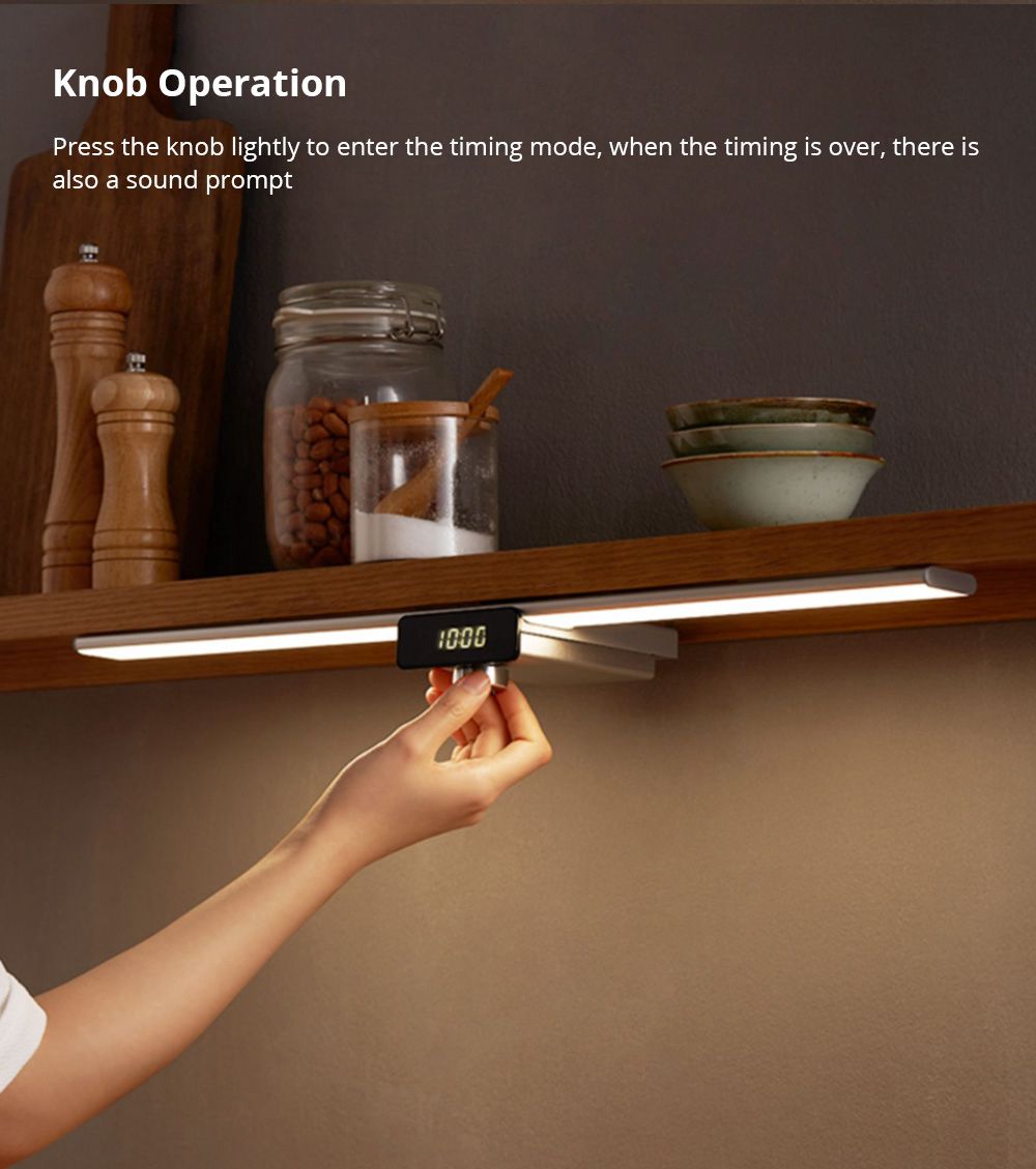 EZVALO 600mm Wireless Intelligent Hand-scanning Cabinet Lamp LED Light Technology Max Brightness 400 lux USB Charging Split Battery Design Kitchen Smart Induction - White