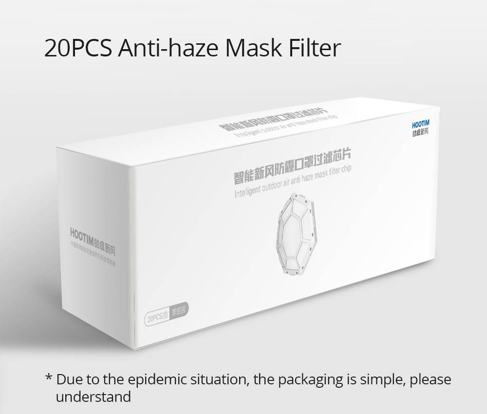 20PCS Original Replacement Filter Antibacterial rate 99% Above For Hootim Electric Anion Sterilizing Mask