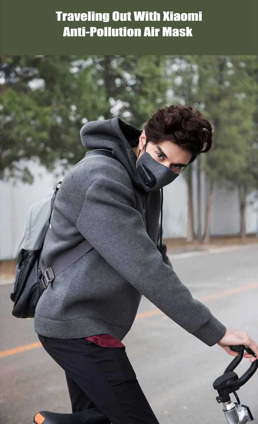 Xiaomi Purely Reusable Washable Electric N95 Face Mask 4-Layers Filter 99% PM 2.5 Protection With Breathing Valve Automatic Air-Purifying Supply for Anti-Pollution Dust Allergy Haze- Black