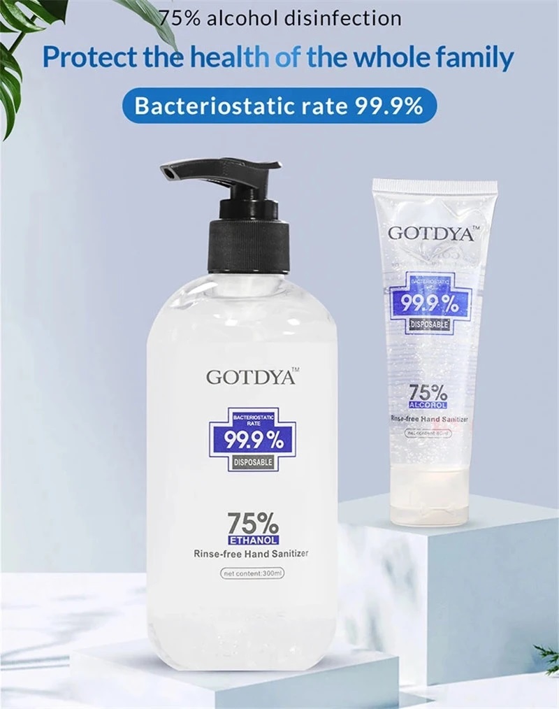 5PCS GOTDYA 300ml Wash Free Hand Alcohol Spray Gel Hand Sanitizer with 75% Alcohol Hand Soap for Daily Health Care