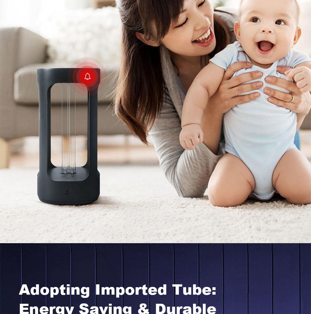 FIVE Intelligent UVC Sterilization Lamp Light Imported Philips Lamps App Control Intelligent Human Induction Hotel School Classroom Pet Baby Supplies Disinfection From Xiaomi Youpin - Black