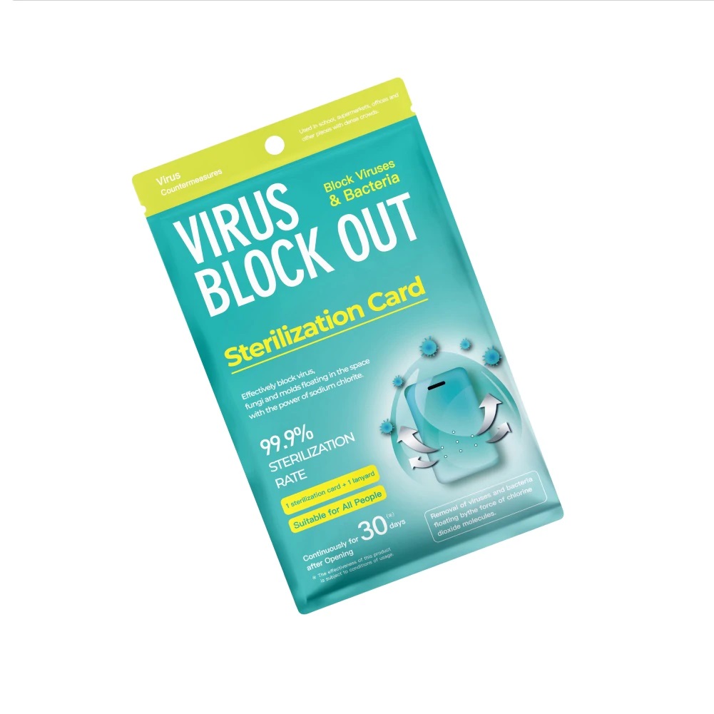 Portable Disinfection Card Bacteriostatic Anti-virus Air Disinfection Sterilization Protection Card With Lanyard Safe Non-toxic Ingredients School Offices - Blue