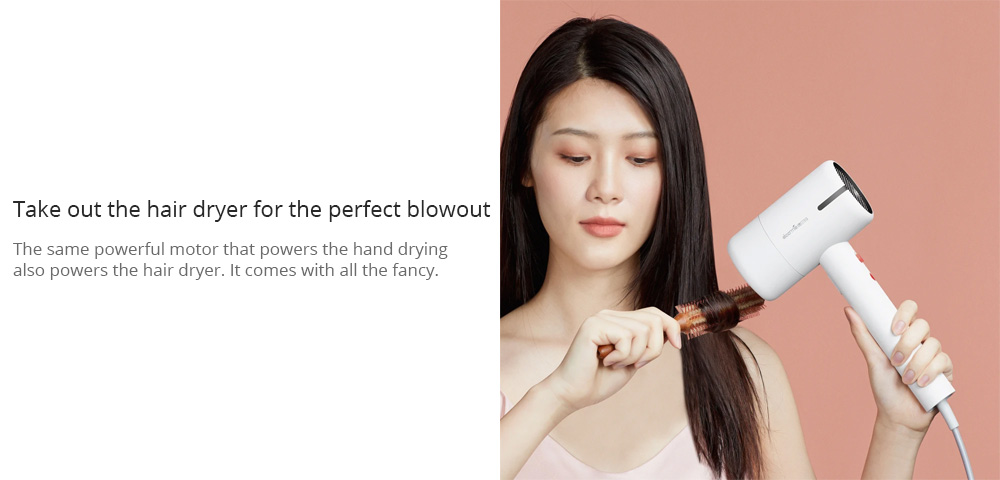 Deerma DEM-GS100 Smart Multifunctional Automatic Hand Dryer Hair Dryer IR All Round Induction Negative Ion Purification High Volume USB Interface From Xiaomi Youpin - White