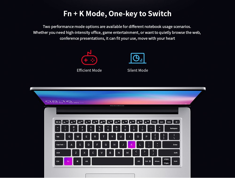 Xiaomi Redmibook 14 Ryzen Edition 14 Inch FHD Screen AMD Ryzen5 3500U Quad-Core 16G DDR4 512GB SSD Windows 10 home - Silver