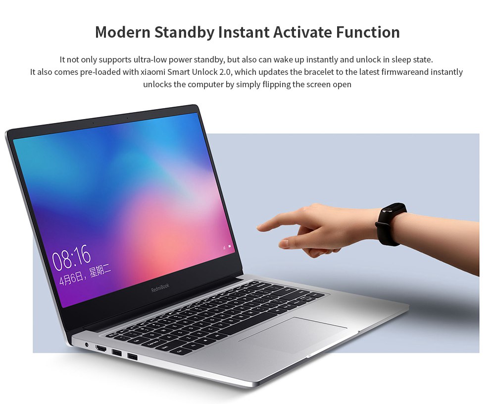 Xiaomi Redmibook 14 Ryzen Edition 14 Inch FHD Screen AMD Ryzen5 3500U Quad-Core 16G DDR4 512GB SSD Windows 10 home - Silver