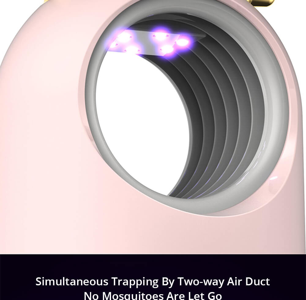Electric Mosquito Killer Lamp Portable Mute Pure physical 365nm LightWave Photocatalyst Insect Pest Trap Lamp For Home Outdoor Camping USB Version 169 Antlers - Pink