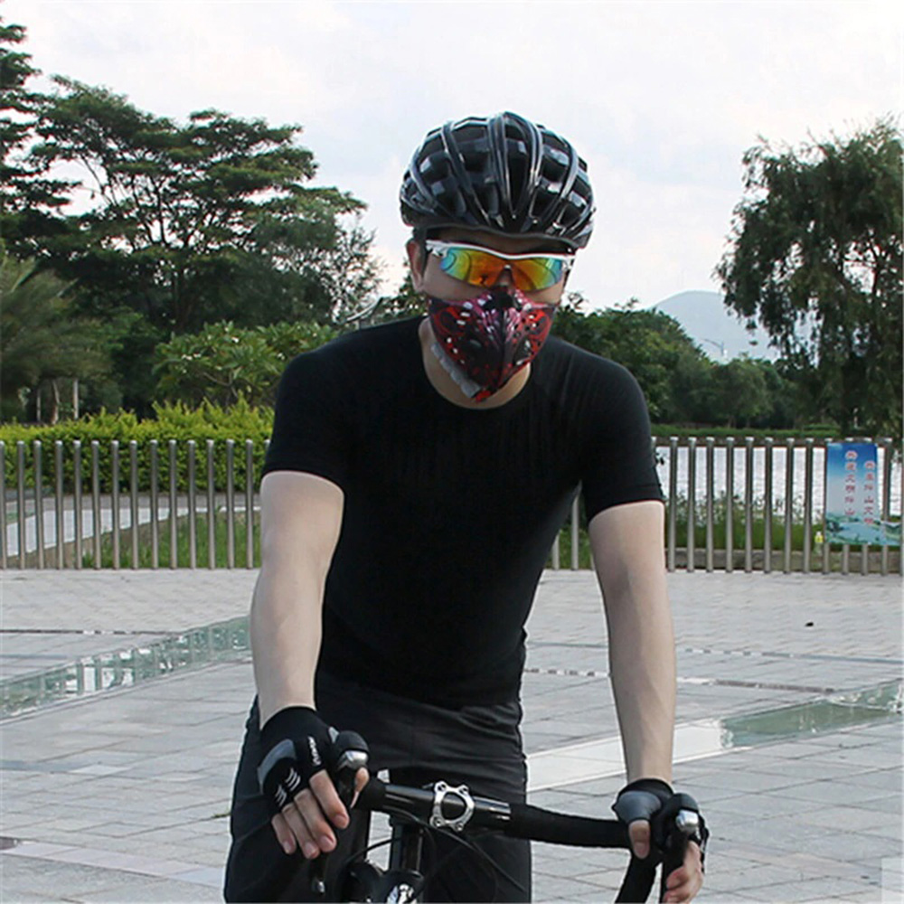 Outdoor Camouflage Dustproof Sports Mask With Breathing Valve Windproof Breathable Unisex For Bike / Hiking / Running - Blue