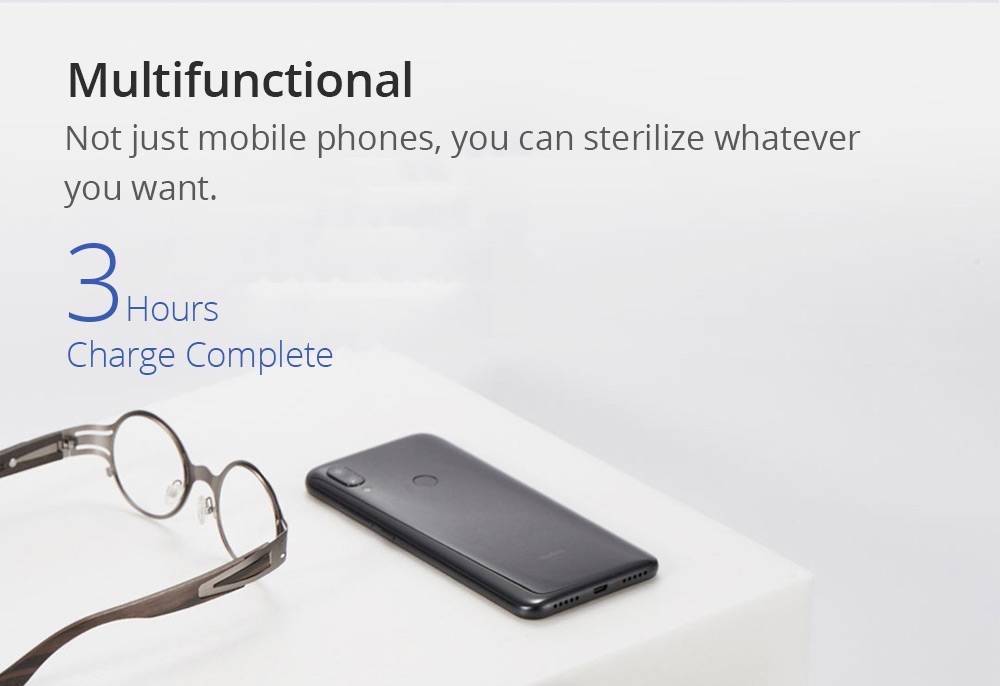 EUE Portable Phone UV Disinfection Sterilization Bag Antibacterial Bacteriostatic From Xiaomi Youpin - Black