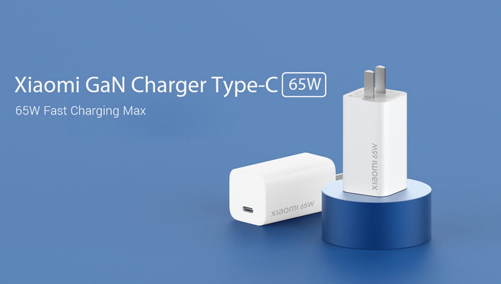 Original Xiaomi GaN 65W Travel Charger 48% Smaller USB Type-C Smart Output PD Quick Charge for Samsung Chromebook Plus Apple MacBook Pro Huawei MateBook X Pro Xiaomi Notebook - White US Plug