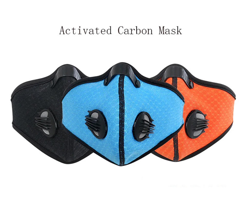 Outdoor Camouflage Dustproof Sports Mask With Breathing Valve Windproof Breathable Unisex For Bike / Hiking / Running - Blue