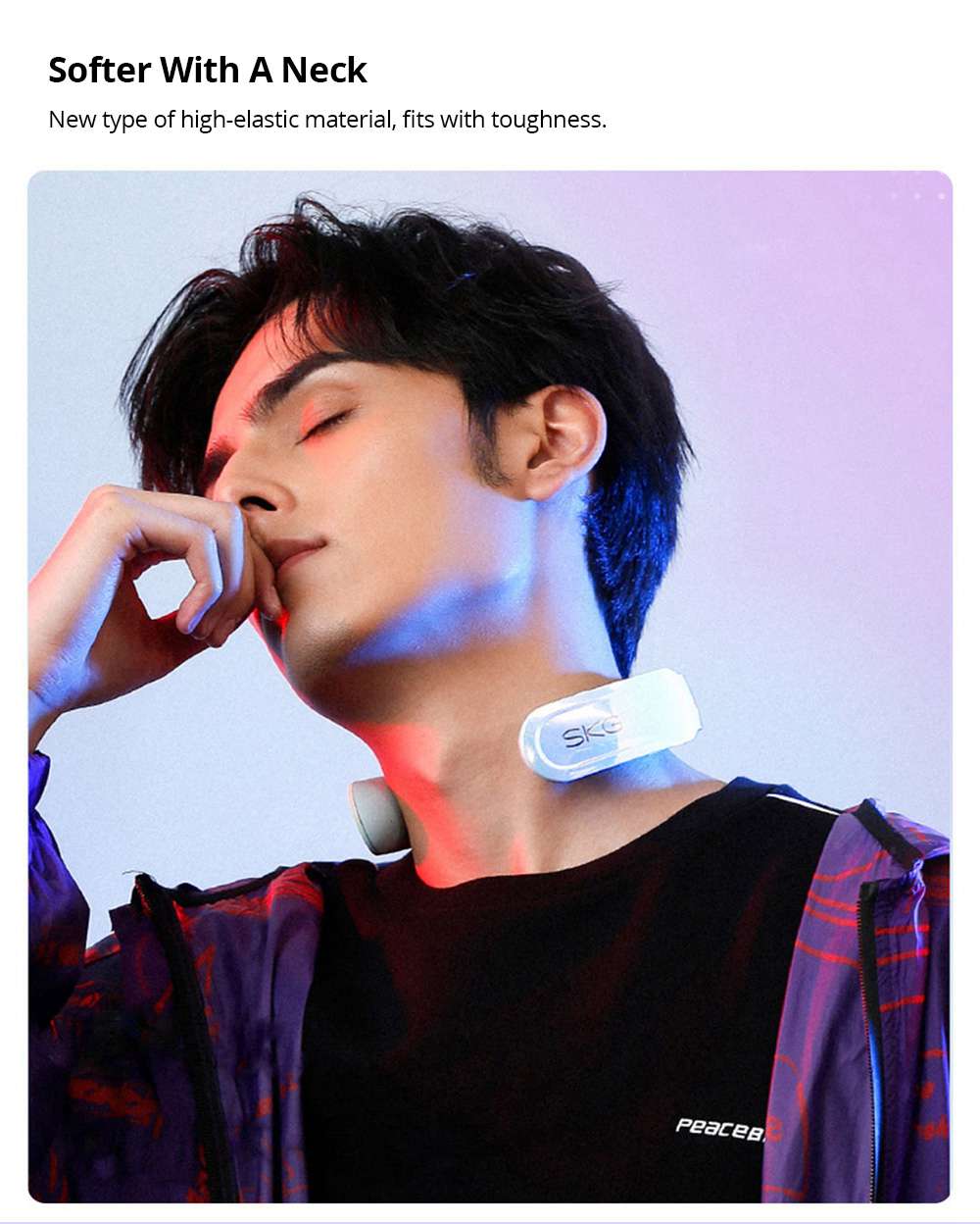 SKG K6 Intelligent Electronic Cervical Massager Neck Guard Device Fashion 4 Modes Adjustable Temperature Bluetooth Control USB Charging Relax Cervical Pressure - Blue
