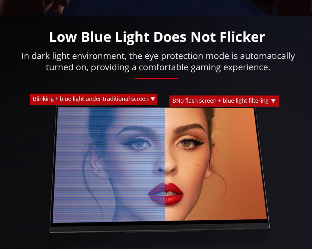Sculptor MF156LG Auto-rotating 15.6" 1080P 144Hz FHD IPS OSD Touch Menu Portable Monitor 72% NTSC HDR Dual Type-C+Mini HDMI Gaming Display Screen For Smartphones Digital Cameras Tablets Laptops Game Consoles - Black
