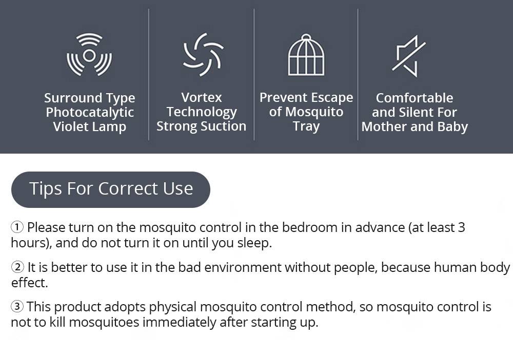 Electric Mosquito Killer Lamp Portable Mute Pure physical Photocatalyst Insect Pest Trap Lamp For Home Outdoor Camping USB Version 188 Large Size - White