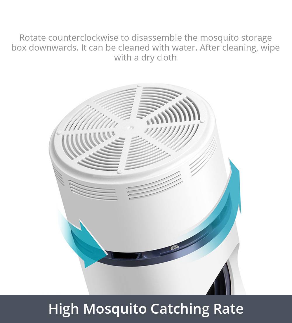 Electric Mosquito Killer Lamp Portable Mute Pure physical Photocatalyst Insect Pest Trap Lamp For Home Outdoor Camping USB Version 188 Large Size - White