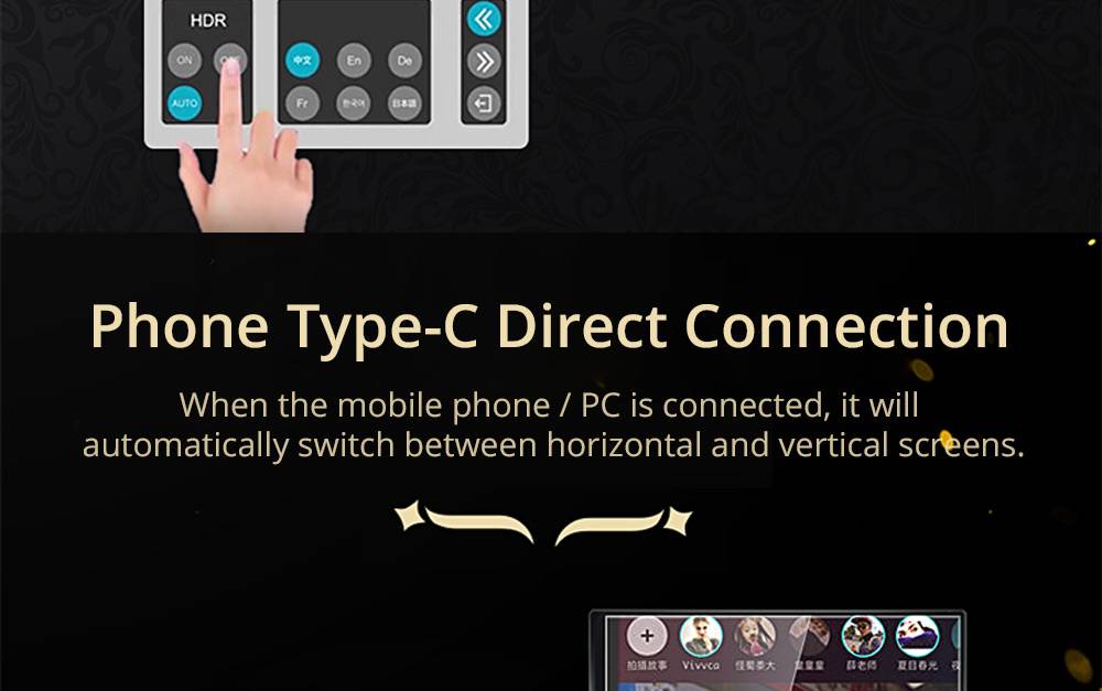 Sculptor MR156LU Portable Monitor 15.6" 4K UHD IPS Touch Screen 72% NTSC HDR Dual Type-C+Mini HDMI Black