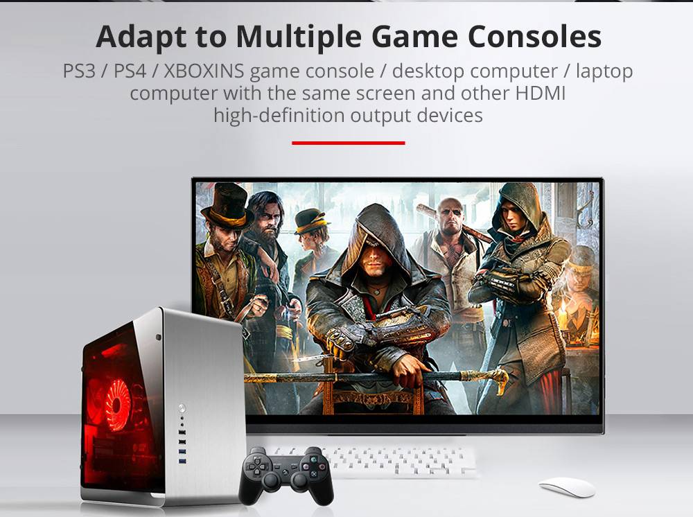 Sculptor MF156LG Auto-rotating 15.6" 1080P 144Hz FHD IPS OSD Touch Menu Portable Monitor 72% NTSC HDR Dual Type-C+Mini HDMI Gaming Display Screen For Smartphones Digital Cameras Tablets Laptops Game Consoles - Black