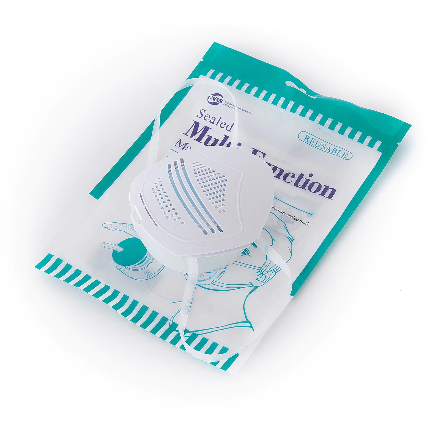 Reusable Washable Multi-Function Air Filter Mask Filtration Efficiency 95% With 30pcs Replaceable Filter Element For Anti-Pollution Dust Allergy Haze - White