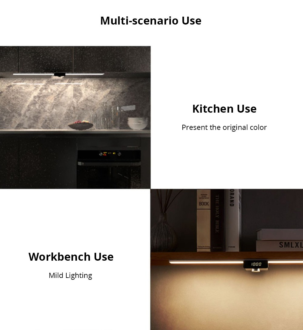 EZVALO 600mm Wireless Intelligent Hand-scanning Cabinet Lamp LED Light Technology Max Brightness 400 lux USB Charging Split Battery Design Kitchen Smart Induction - White