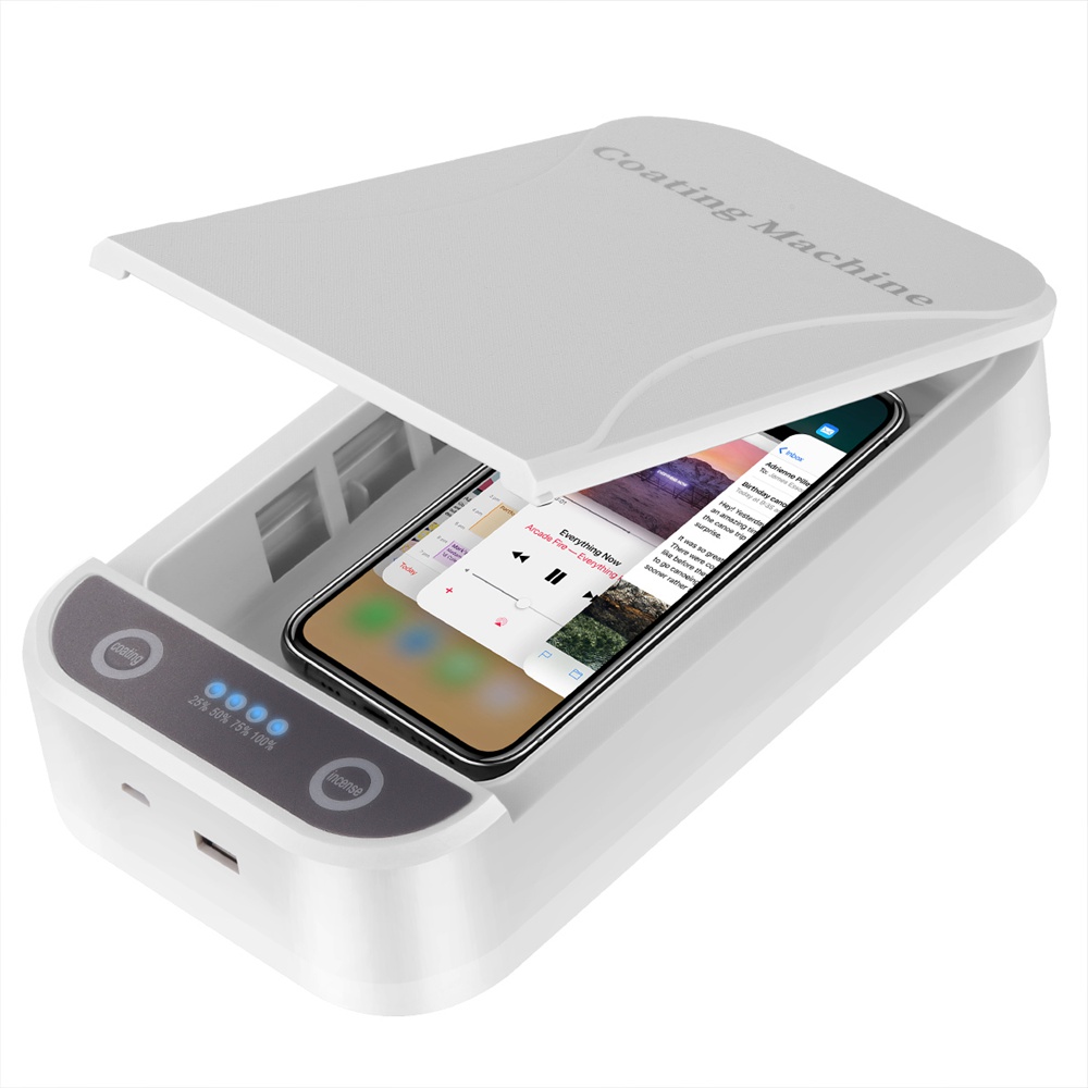 Portable Double UV Disinfection Box USB Charging For Phone Watch Glasses Toy Toothbrush Sterilization - White