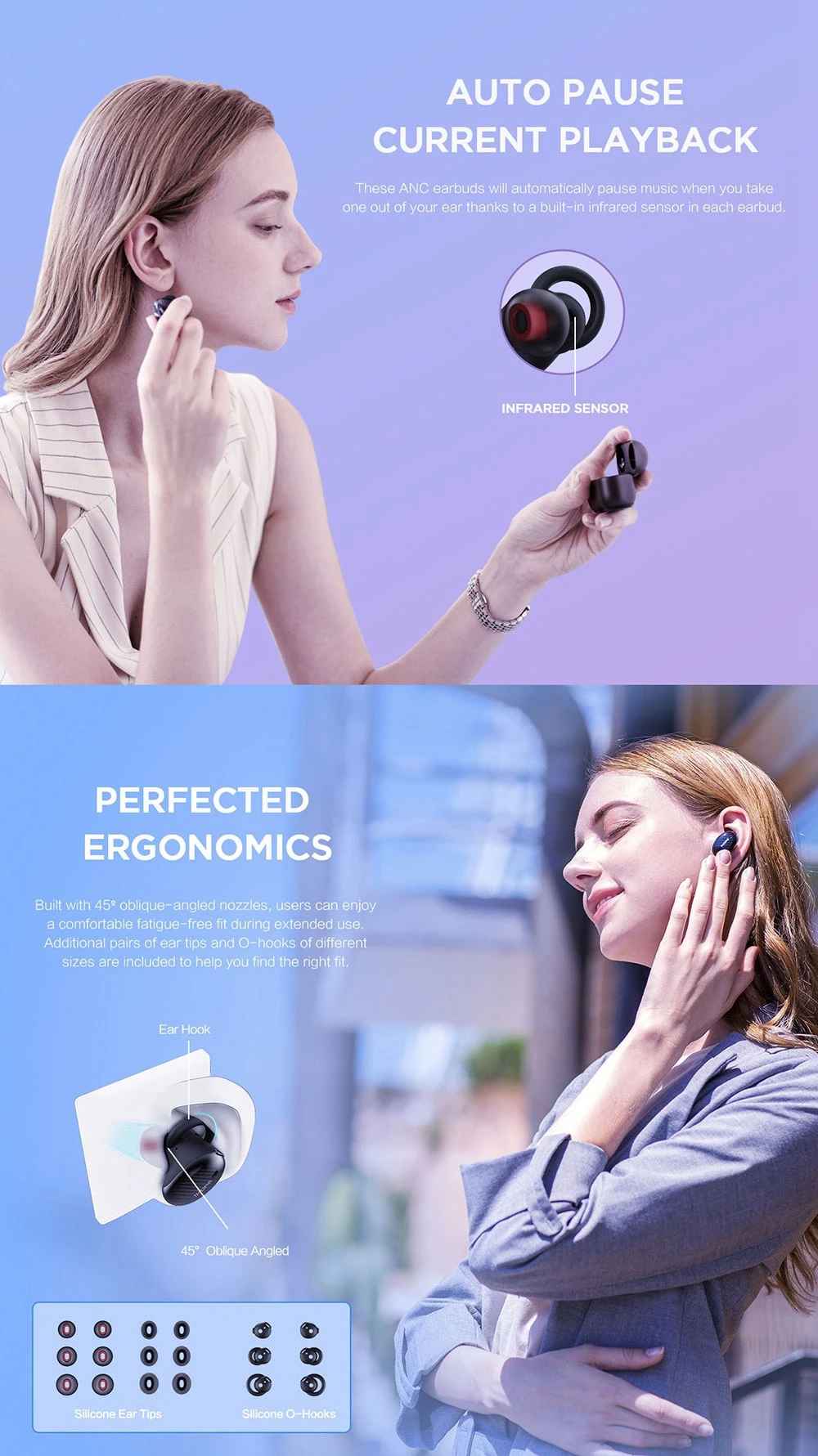 1MORE EHD9001TA ANC TWS Earphones Qualcomm QCC3020 Balanced Armature Bluetooth5.0 aptX AAC Wireless Charging Independent Use