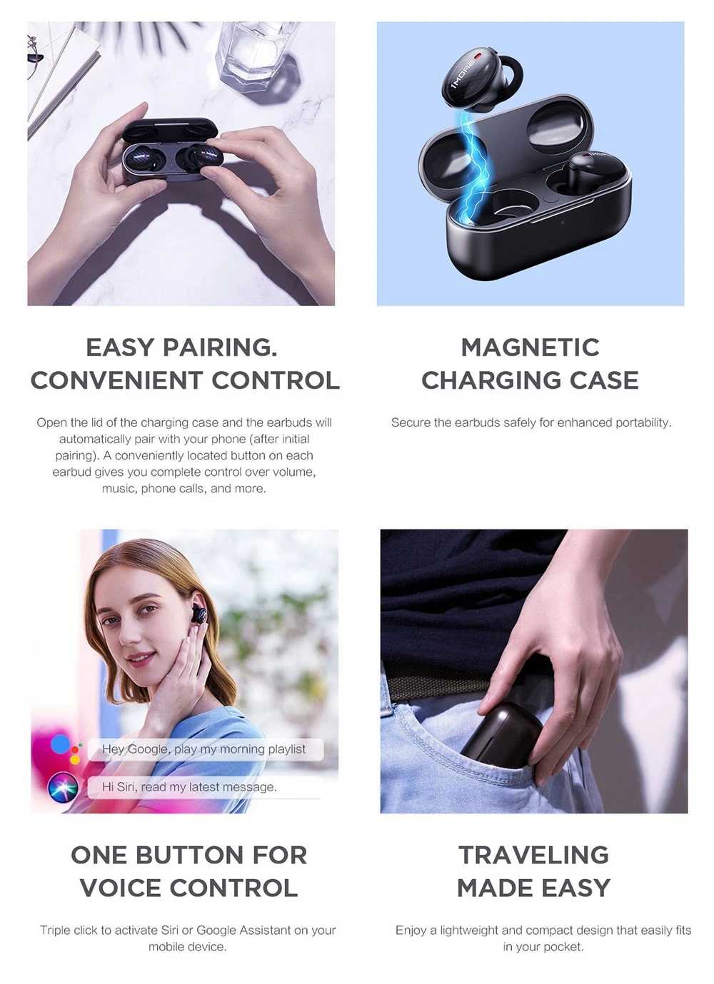 1MORE EHD9001TA ANC TWS Earphones Qualcomm QCC3020 Balanced Armature Bluetooth5.0 aptX AAC Wireless Charging Independent Use