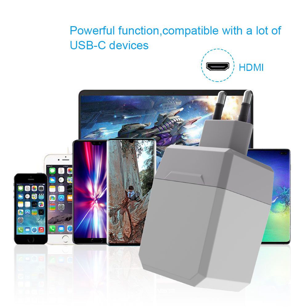 2 in 1 1080P HDMI Type C to HDMI Hub EU Adapter for Switch