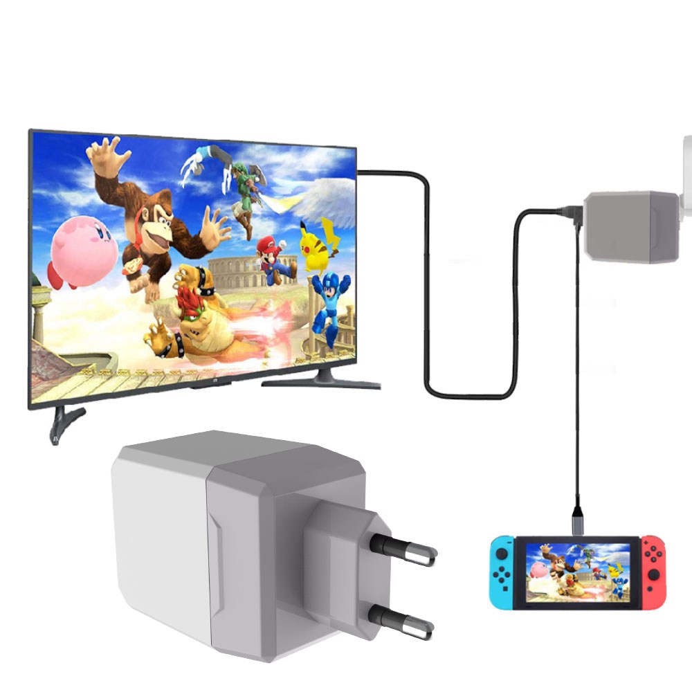 2 in 1 1080P HDMI Type C to HDMI Hub EU Adapter for Switch