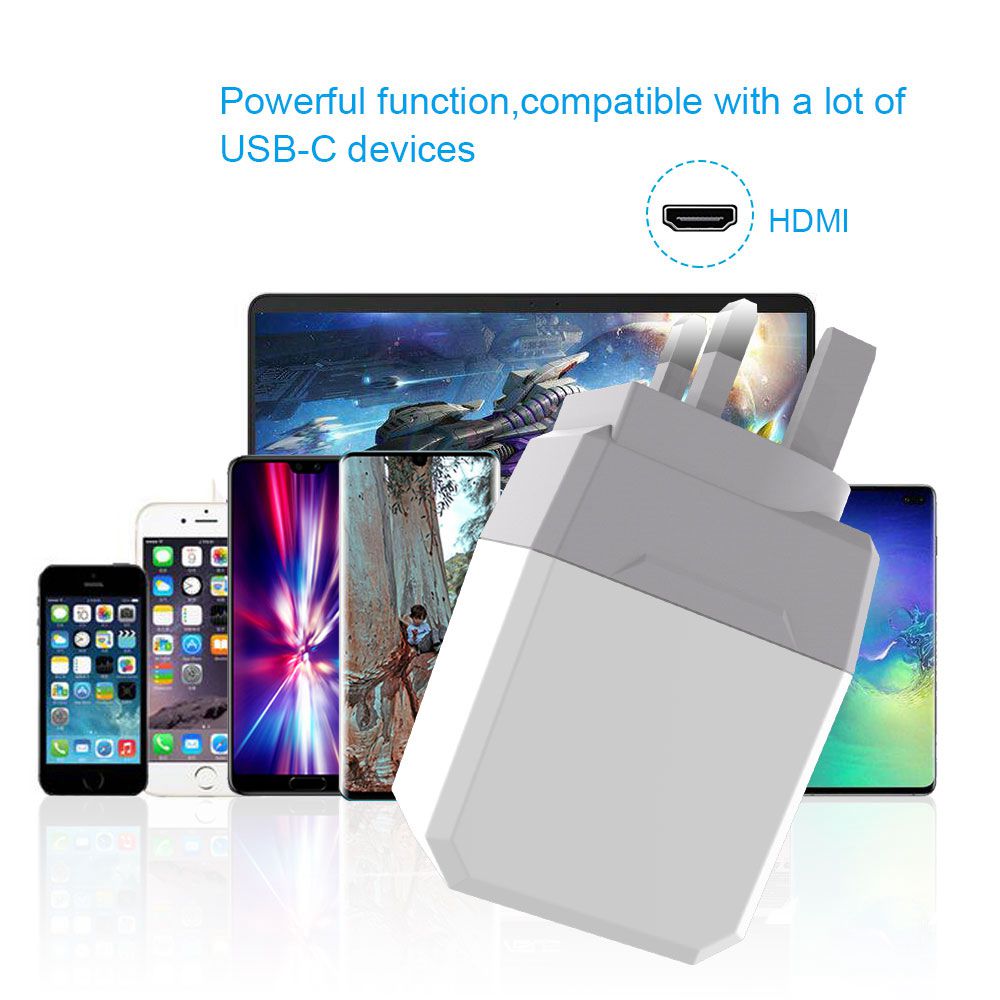 2 in 1 1080P HDMI Type C to HDMI Hub UK Adapter for Switch