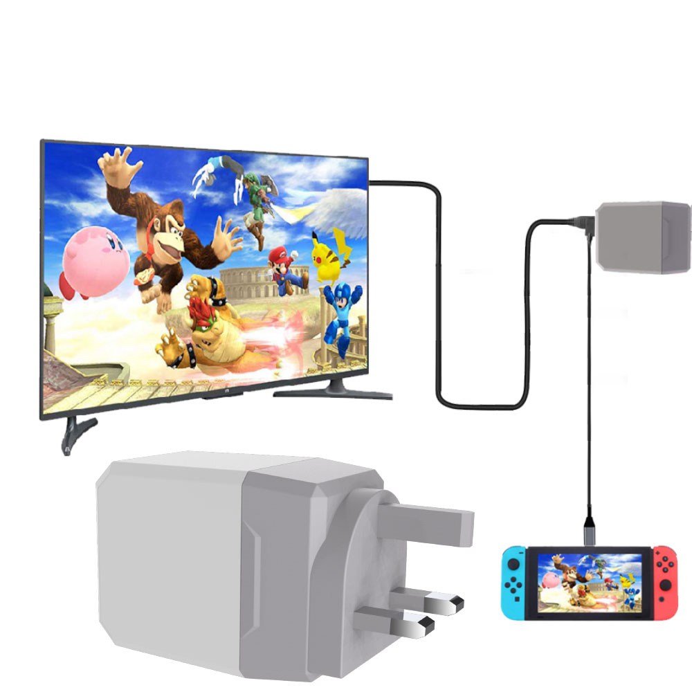 2 in 1 1080P HDMI Type C to HDMI Hub UK Adapter for Switch