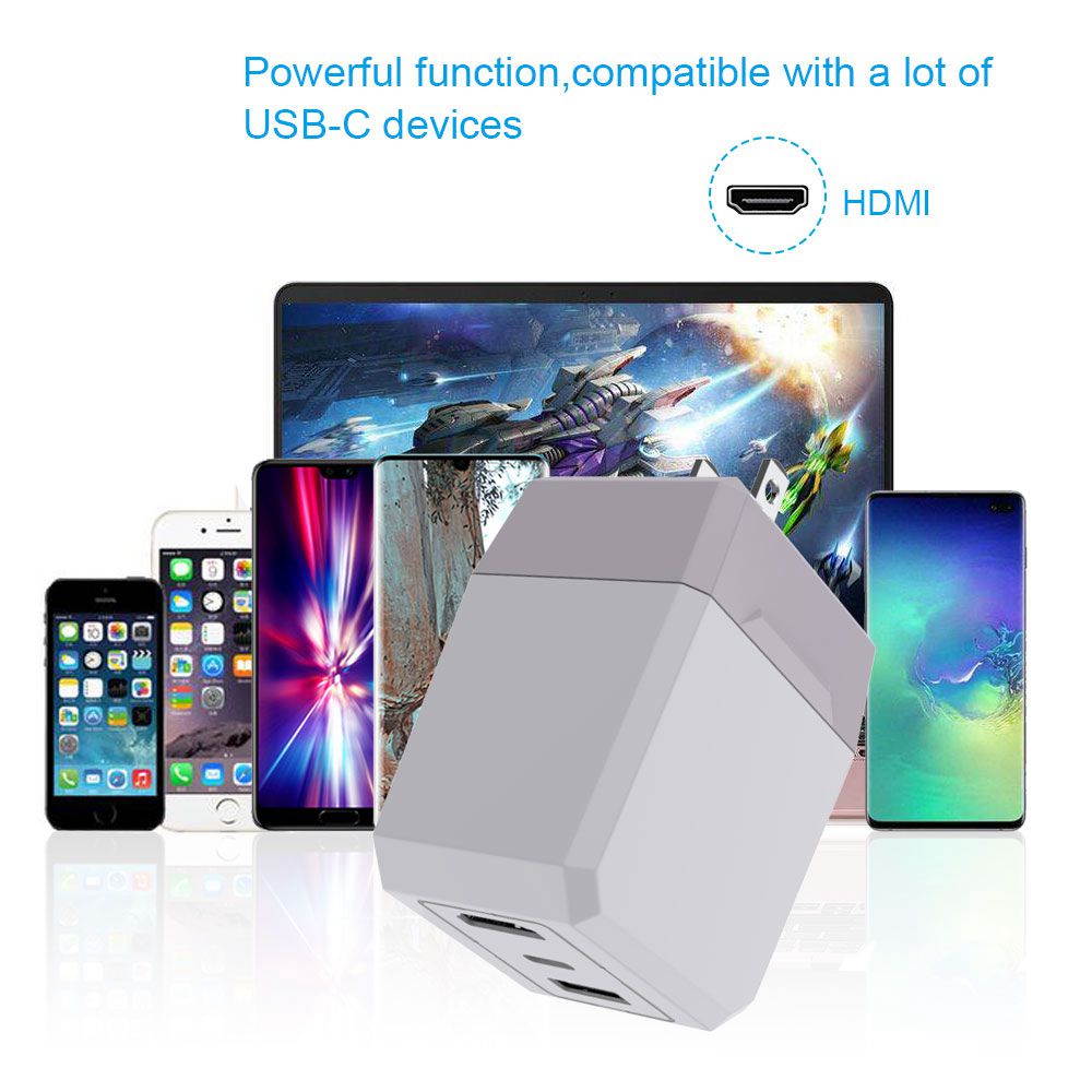 2 in 1 1080P HDMI Type C to HDMI Hub US Adapter for Switch
