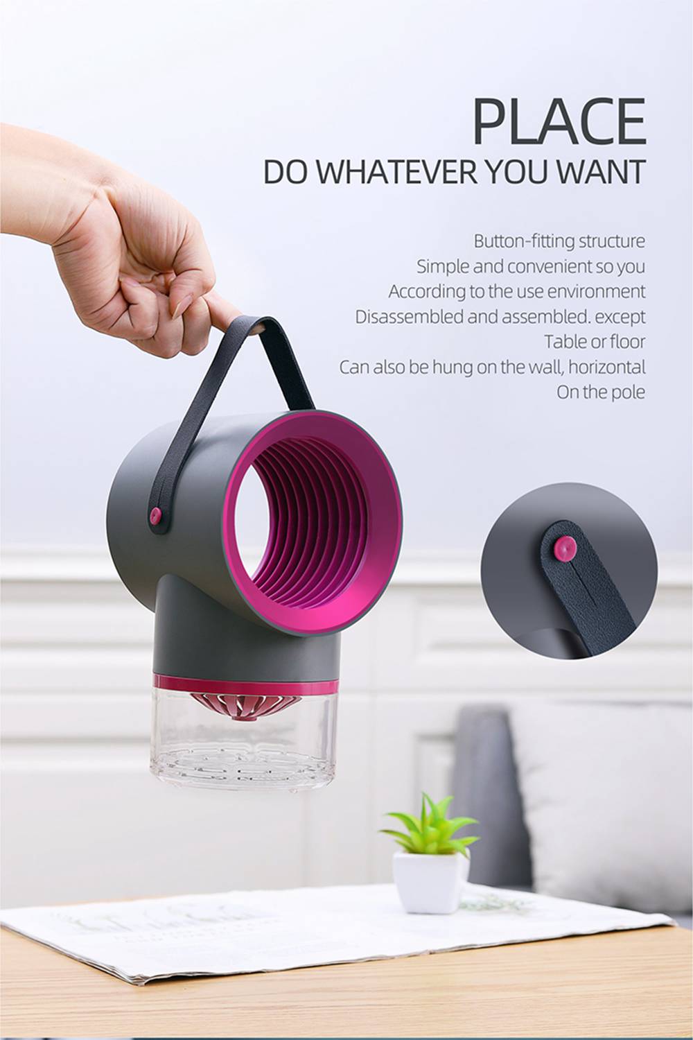 Electric Mosquito Killer Lamp Portable Mute Pure physical 365nm Light Wave Photocatalyst Insect Pest Trap Lamp For Home Outdoor Camping USB Version 189 - White