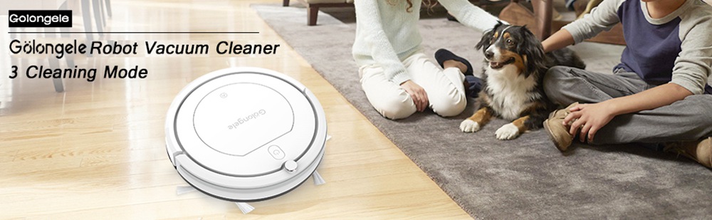 Goloele KK290AU-AB Sweeping Robot Vacuum Cleaner 800Pa Suction Three Cleaning Methods Infrared Snti-fall Denser Working Time 60 Minutes - White