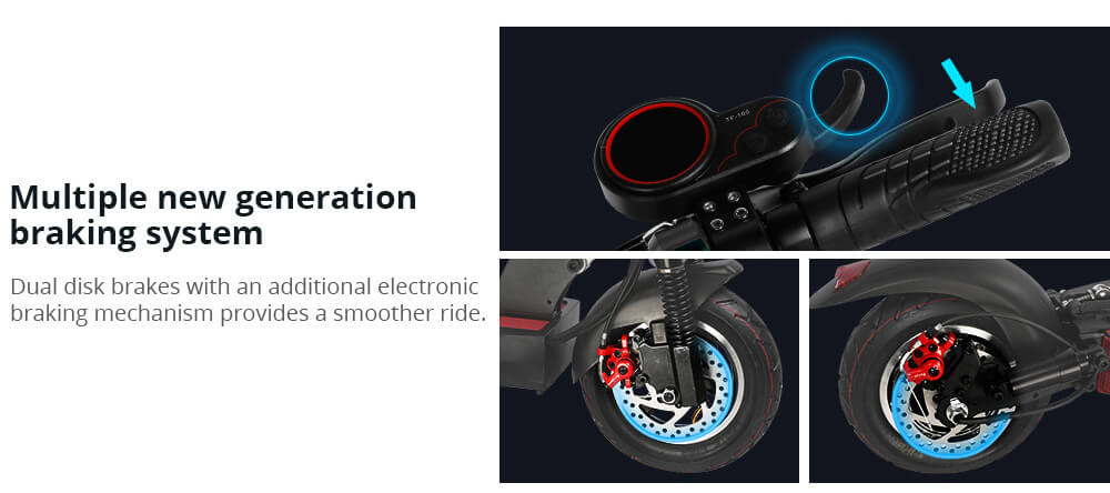 KUGOO KIRIN M4 Folding Electric Scooter 500W Motor LED Display Max 43KM/H 10 Inch Pneumatic Anti-Skid Tire Dual Shock Mitigation Dual Disk Brake - Black