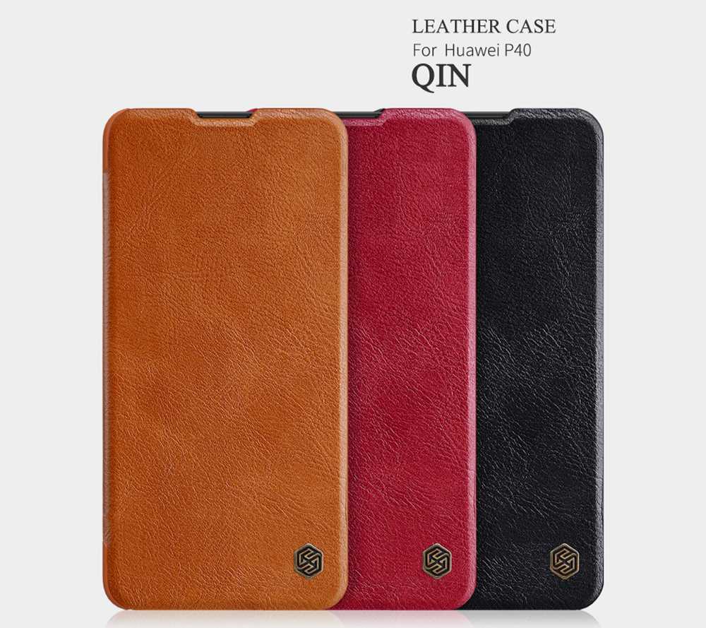 NILLKIN Protective Leather Phone Case For HUAWEI P40 Smartphone - Black