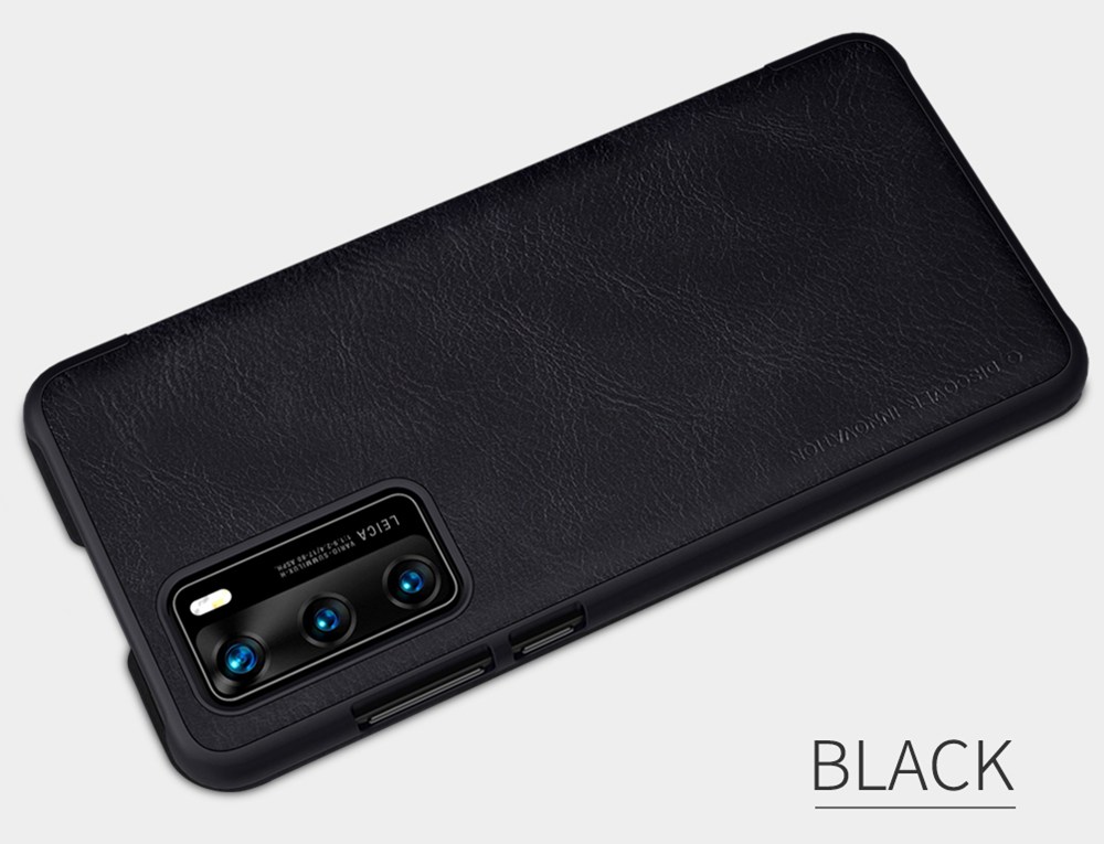 NILLKIN Protective Leather Phone Case For HUAWEI P40 Smartphone - Black