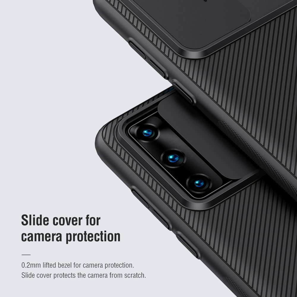 NILLKIN Black Mirror Series Protective Leather Phone Case For Huawei P40 Pro Smartphone - Black