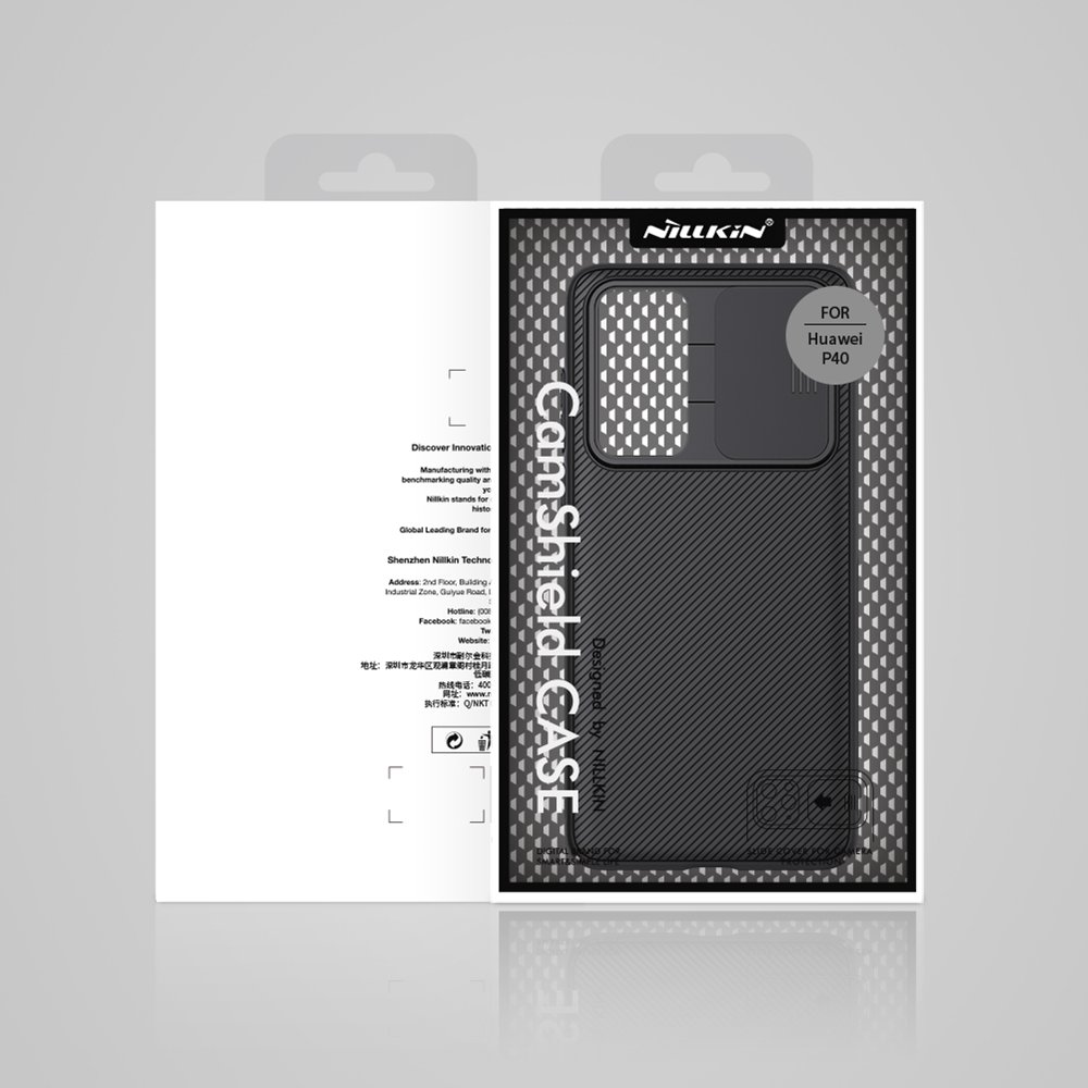 NILLKIN Black Mirror Series Protective Leather Phone Case For Huawei P40 Pro Smartphone - Black